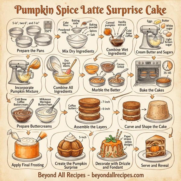 Pumpkin Spice Latte Surprise Cake instructions
