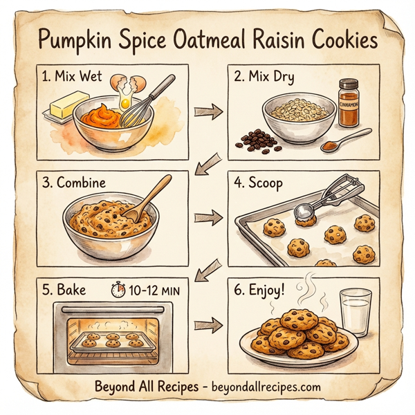 Pumpkin Spice Oatmeal Raisin Cookies instructions