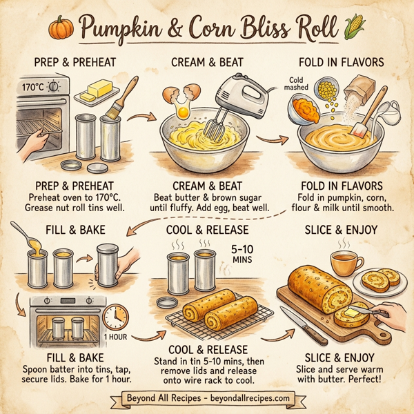 Pumpkin & Corn Bliss Roll instructions