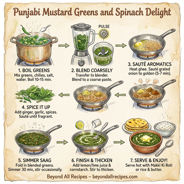 Punjabi Mustard Greens and Spinach Delight instructions