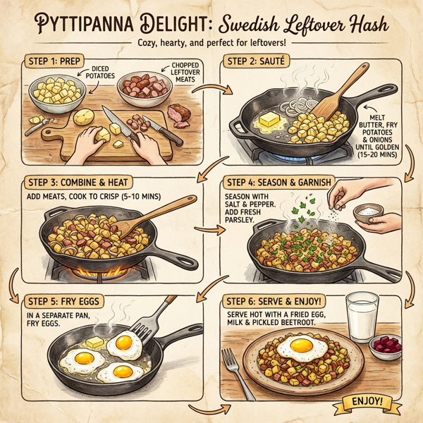 Pyttipanna Delight: Swedish Leftover Hash instructions