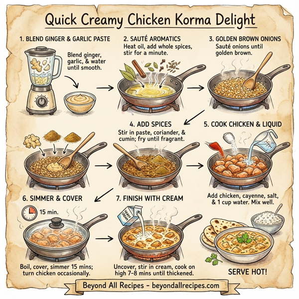 Quick Creamy Chicken Korma Delight instructions