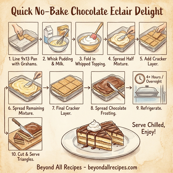 Quick No-Bake Chocolate Eclair Delight instructions