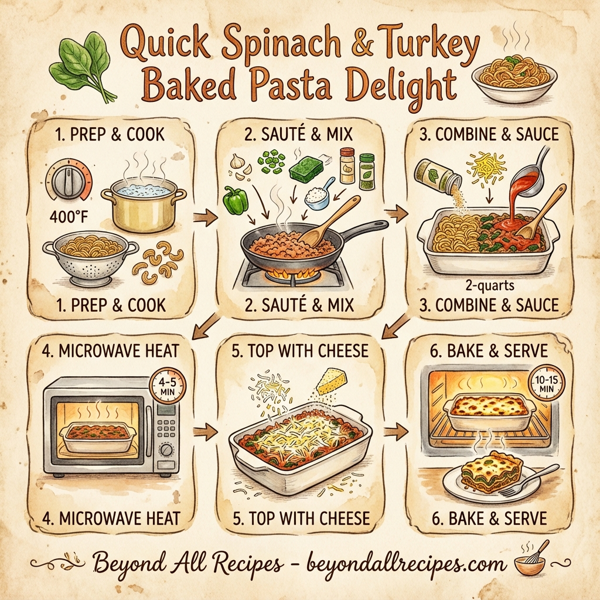 Quick Spinach & Turkey Baked Pasta Delight instructions
