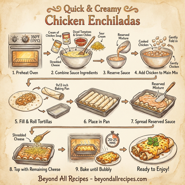 Quick & Creamy Chicken Enchiladas instructions