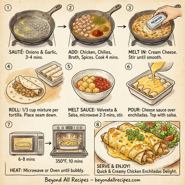 Quick & Creamy Chicken Enchiladas Delight instructions