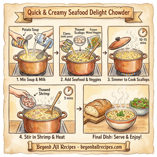 Quick & Creamy Seafood Delight Chowder instructions