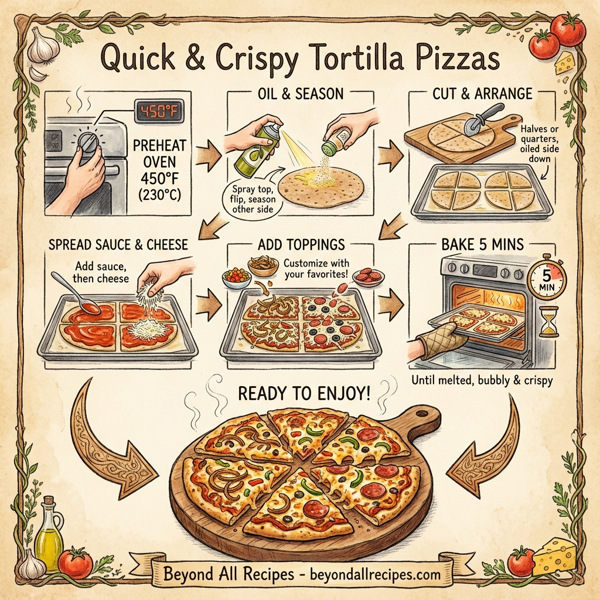 Quick & Crispy Tortilla Pizzas instructions