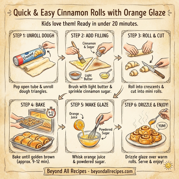 Quick & Easy Cinnamon Rolls with Orange Glaze instructions