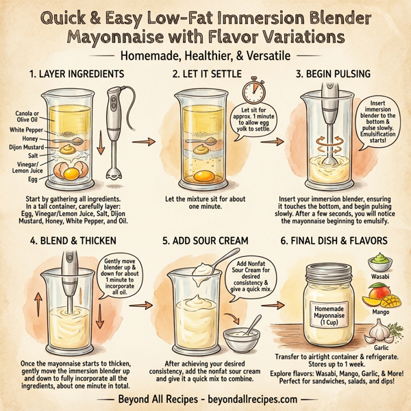 Quick & Easy Low-Fat Immersion Blender Mayonnaise with Flavor Variations instructions