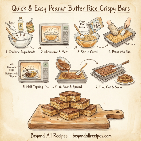 Quick & Easy Peanut Butter Rice Crispy Bars instructions
