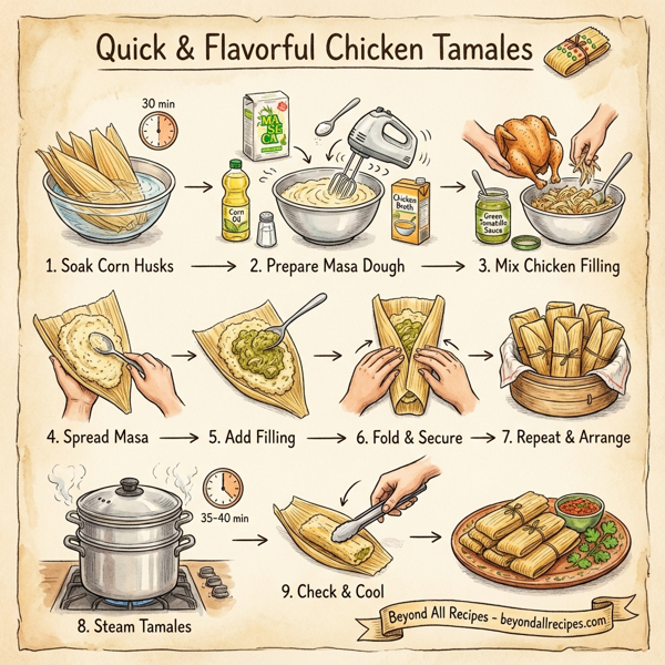 Quick & Flavorful Chicken Tamales instructions