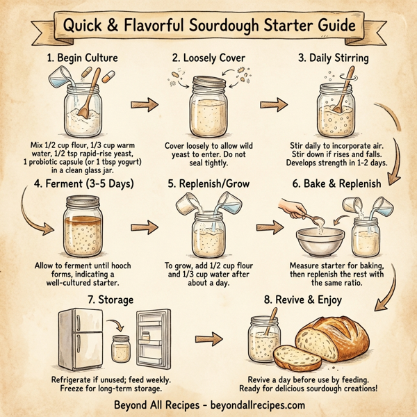 Quick & Flavorful Sourdough Starter instructions
