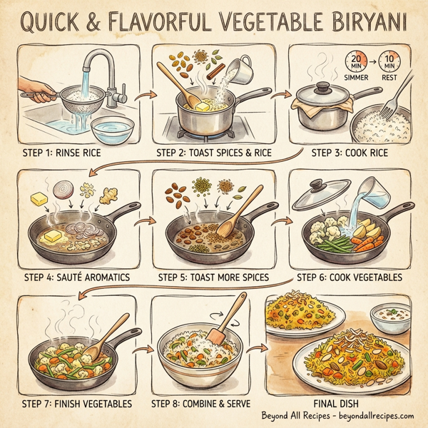 Quick & Flavorful Vegetable Biryani instructions