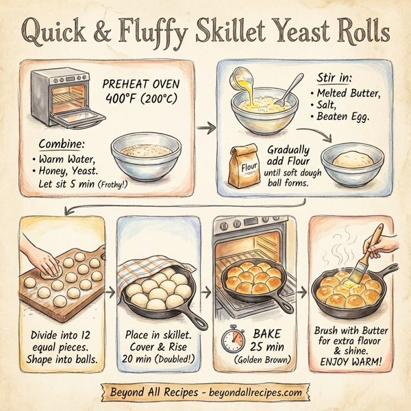 Quick & Fluffy Skillet Yeast Rolls instructions