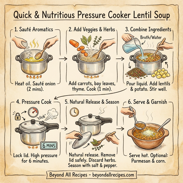 Quick & Nutritious Pressure Cooker Lentil Soup instructions