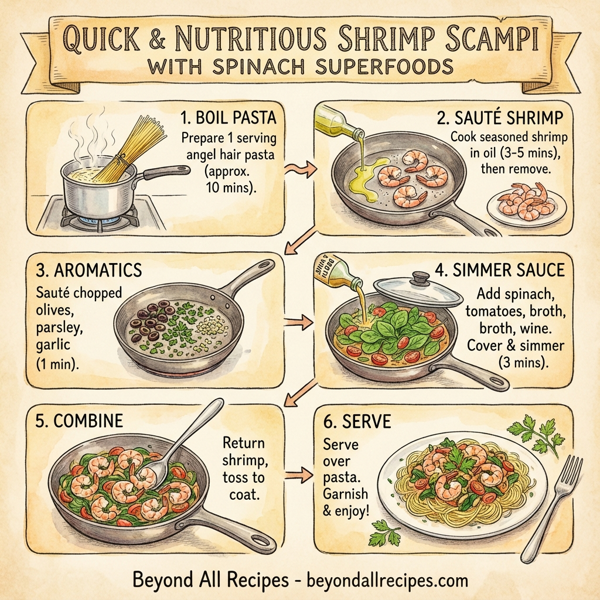 Quick & Nutritious Shrimp Scampi with Spinach Superfoods instructions