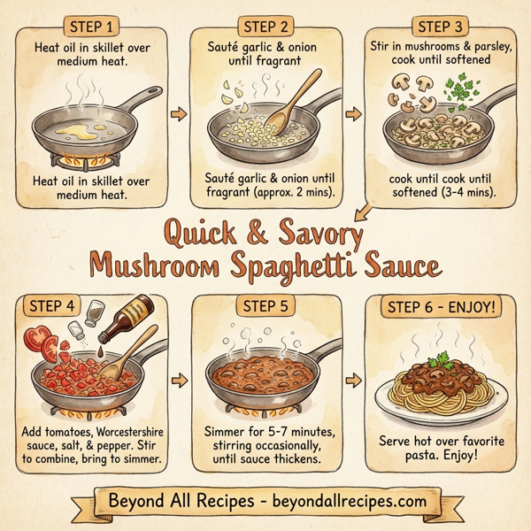 Quick & Savory Mushroom Spaghetti Sauce instructions