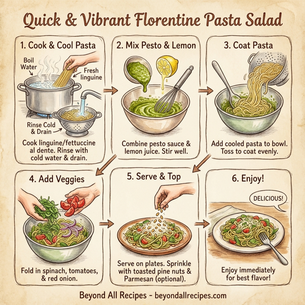 Quick & Vibrant Florentine Pasta Salad instructions