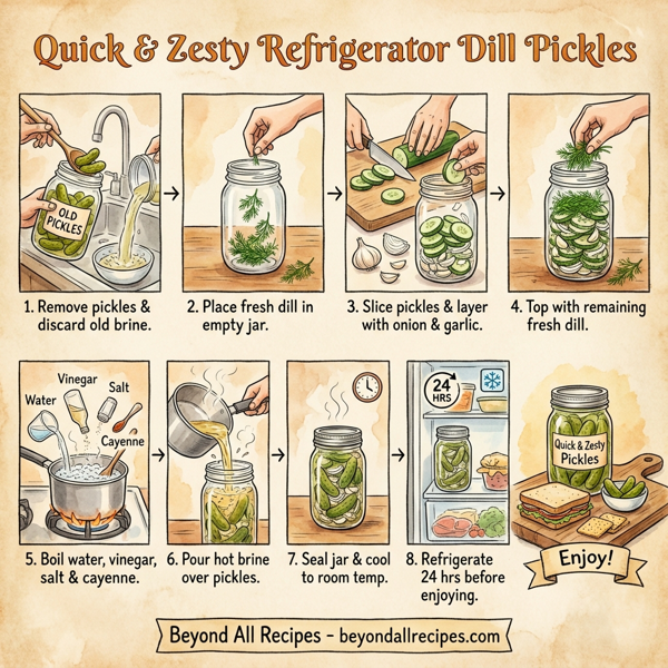 Quick & Zesty Refrigerator Dill Pickles instructions