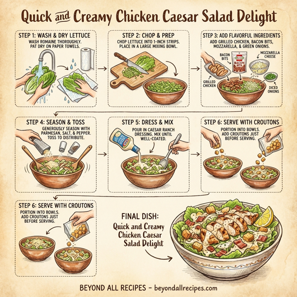 Quick and Creamy Chicken Caesar Salad Delight instructions