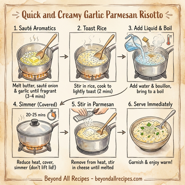 Quick and Creamy Garlic Parmesan Risotto instructions