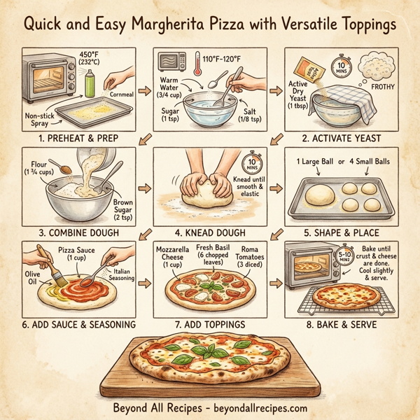 Quick and Easy Margherita Pizza with Versatile Toppings instructions