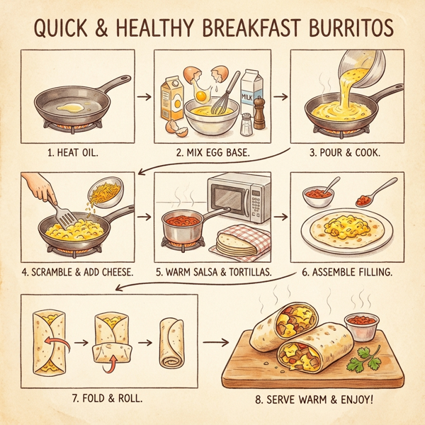 Quick and Healthy Breakfast Burritos instructions