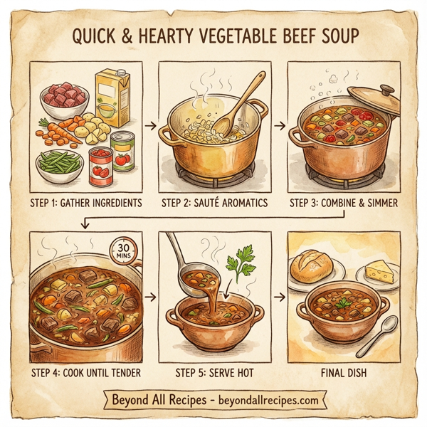 Quick and Hearty Vegetable Beef Soup instructions