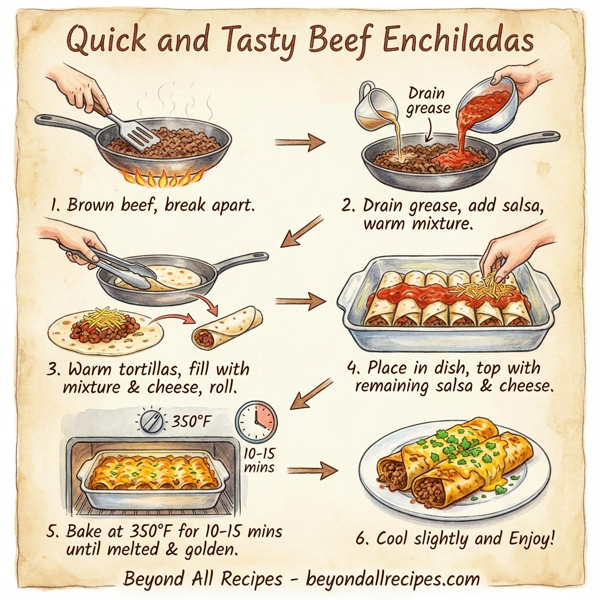 Quick and Tasty Beef Enchiladas instructions