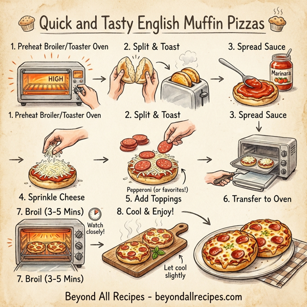 Quick and Tasty English Muffin Pizzas instructions
