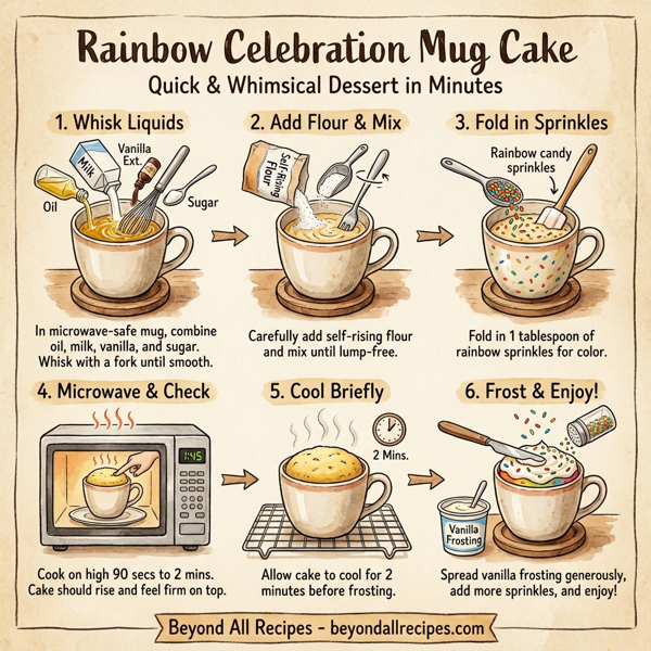 Rainbow Celebration Mug Cake instructions