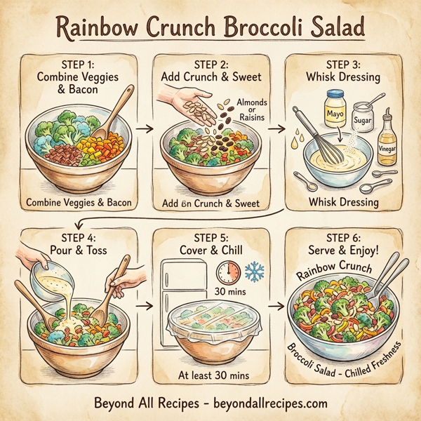 Rainbow Crunch Broccoli Salad instructions