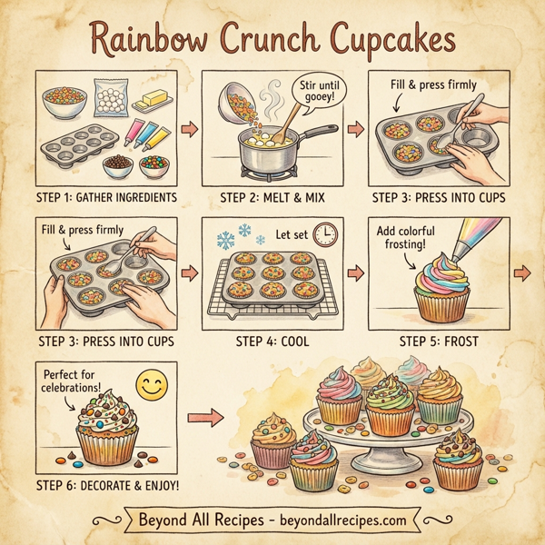 Rainbow Crunch Cupcakes instructions