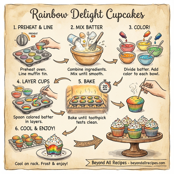 Rainbow Delight Cupcakes instructions