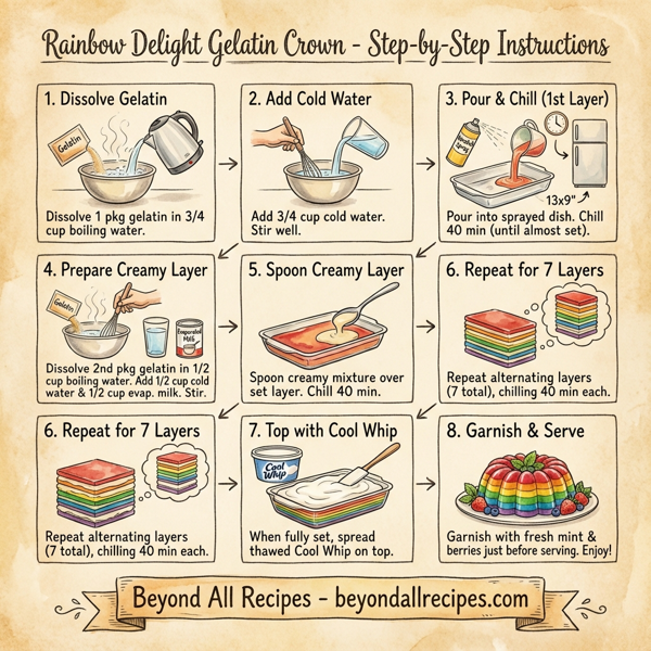 Rainbow Delight Gelatin Crown instructions