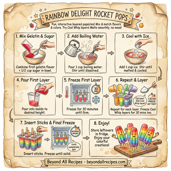 Rainbow Delight Rocket Pops instructions