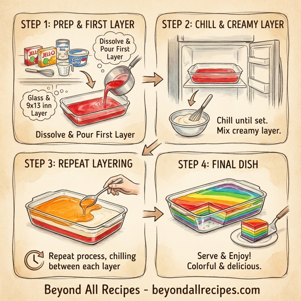 Rainbow Dream 7-Layer Jello instructions