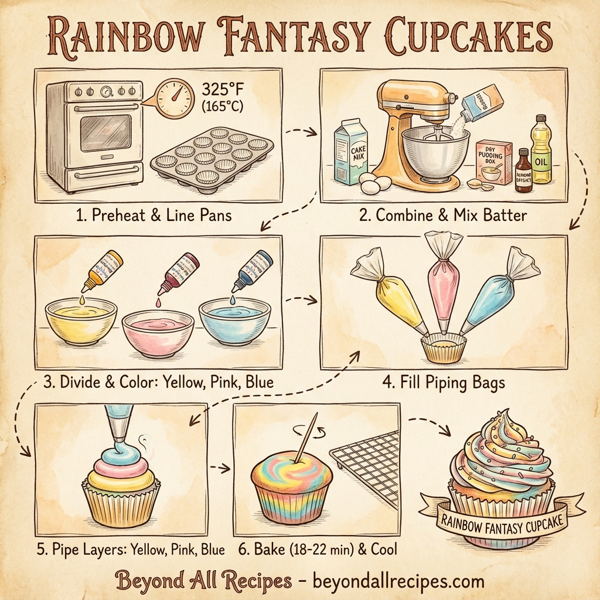 Rainbow Fantasy Cupcakes instructions