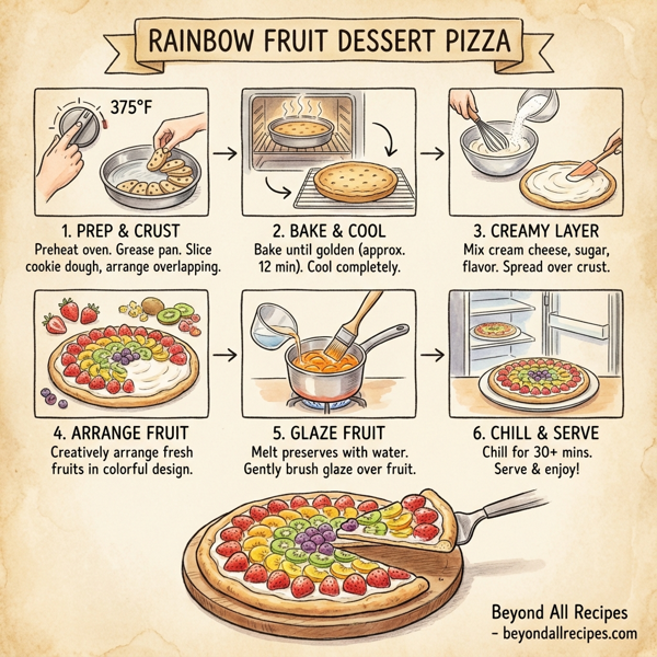 Rainbow Fruit Dessert Pizza instructions