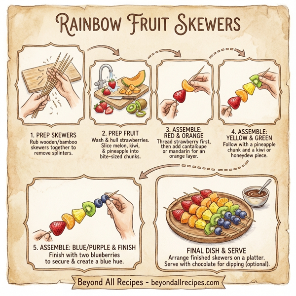Rainbow Fruit Skewers instructions