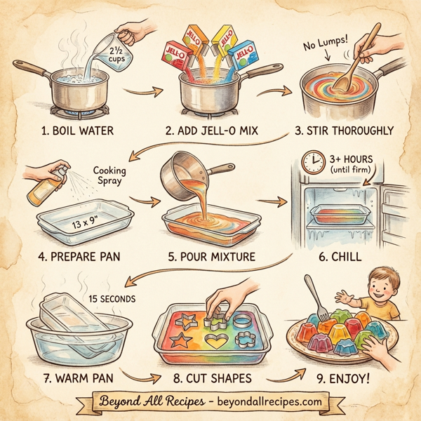 Rainbow Jell-O Shapes instructions