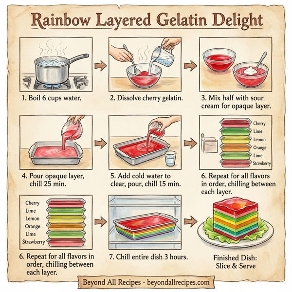 Rainbow Layered Gelatin Delight instructions