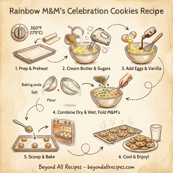 Rainbow M&M's Celebration Cookies instructions