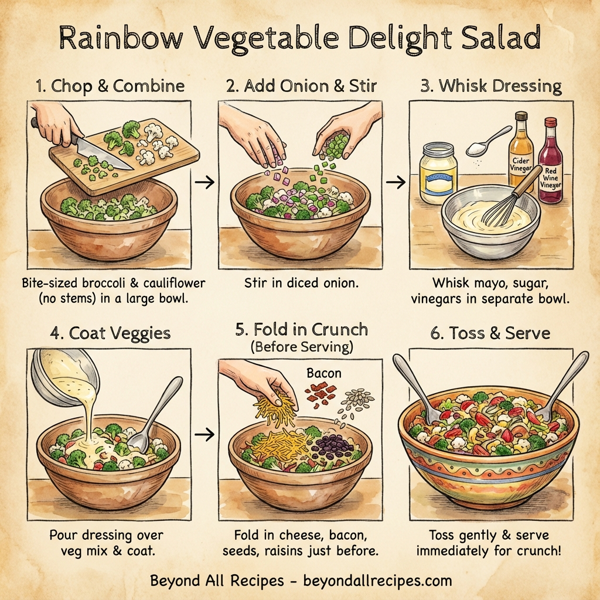 Rainbow Vegetable Delight Salad instructions