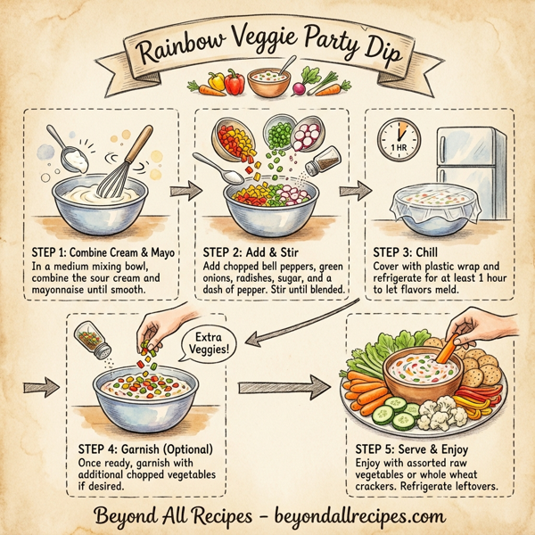 Rainbow Veggie Party Dip instructions