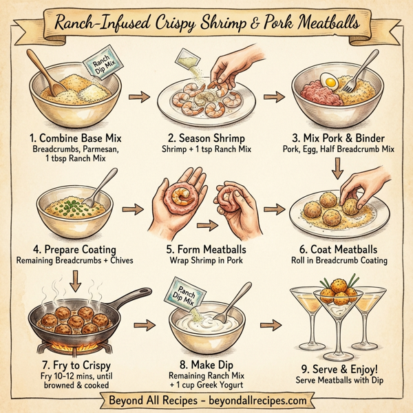 Ranch-Infused Crispy Shrimp & Pork Meatballs instructions