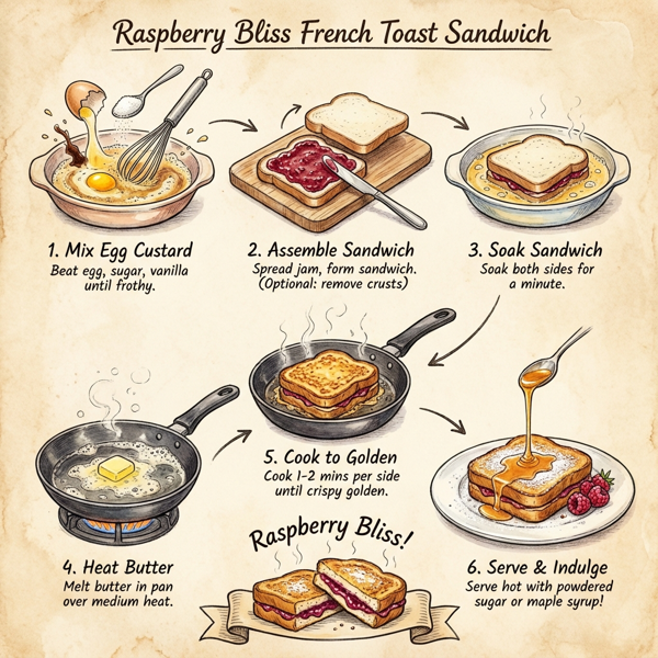 Raspberry Bliss French Toast Sandwich instructions