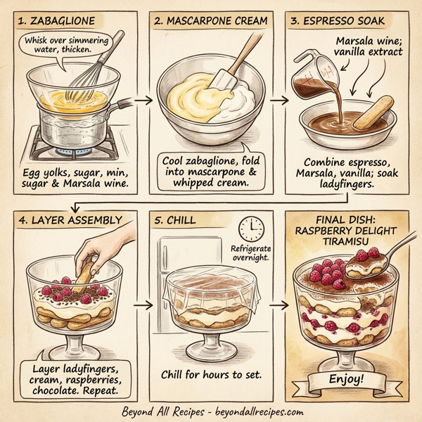 Raspberry Delight Tiramisu instructions