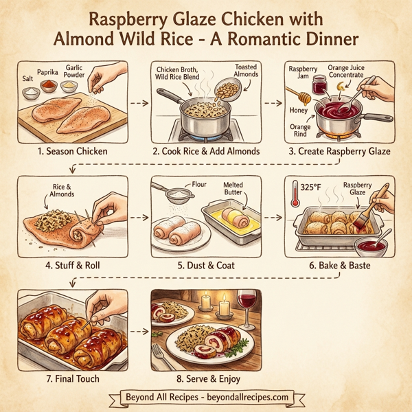 Raspberry Glaze Chicken with Almond Wild Rice instructions